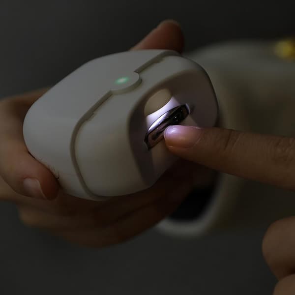 Automatic Electric Nail Clipper – USB-Rechargeable Nail File with LED for Seniors White