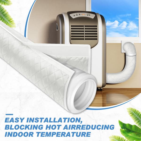 150 cm AC-slangisoleringshylsa - Vattentätt avgaslock - Vit White