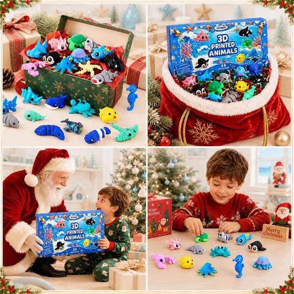 Advent Calendar Christmas – Mini 3D Animals, 24-Day Countdown