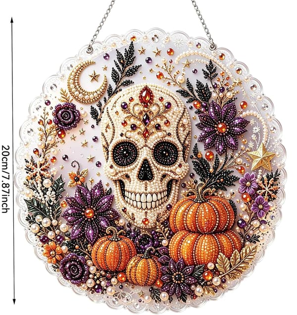 Timanttimaalaus luuranko 20cm Halloween – kristalli DIY-riipus Color-5 20×20cm