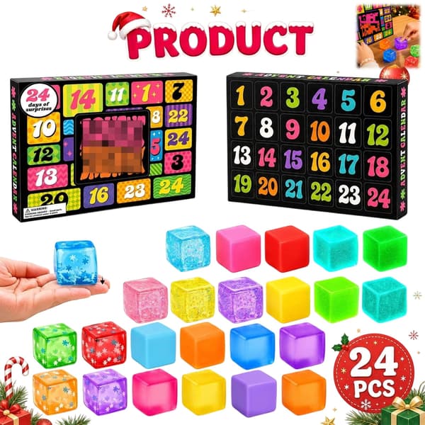 Julkalender 2026 med 24 Squishy Klämleksaker, Sensoriska Fidgetleksaker och Stressleksaker, Julklapp för Barn och Vuxna