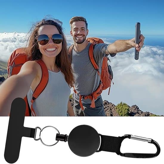 Retractable Phone Lanyard with Keychain 1/2 pc – Cut-Proof Security Cable for Mobile Phone – Phone Accessory with Carabiner B-2pcs