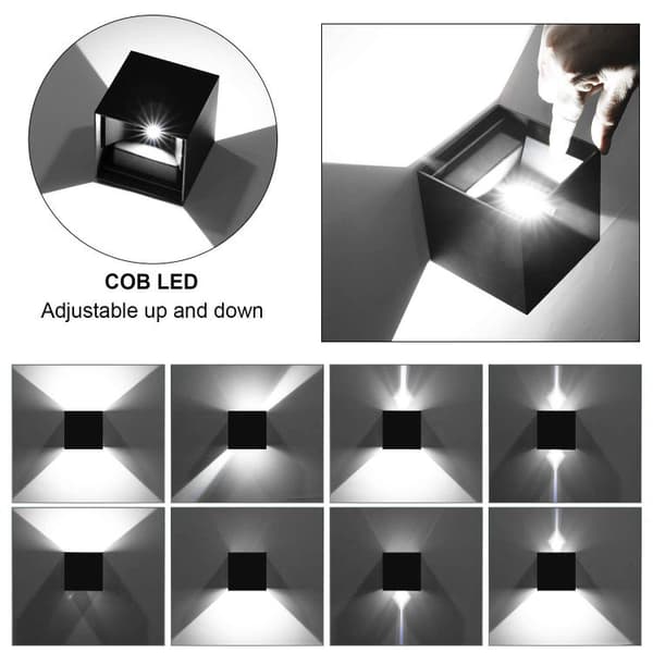 2-pack LED Outdoor Wall Lights 12W, Up-and-Down Lighting 6500K, IP65 Facade Lighting