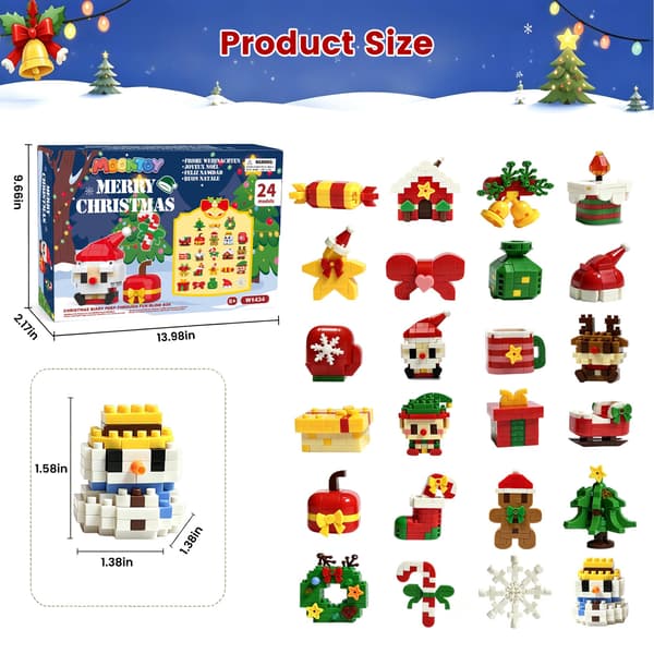 Adventskalender 2026 – jul mikroblocksbyggsats Style-1