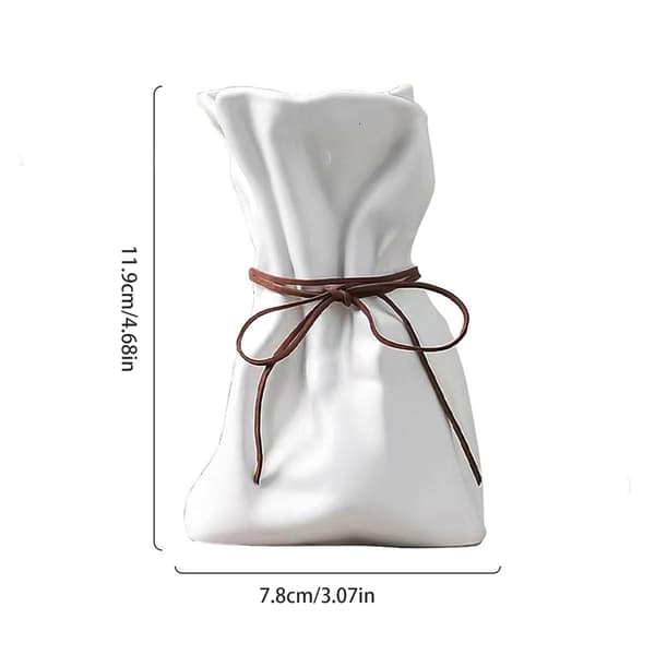 Papperspåse Keramikvas S - Plisserad Modern Bröllop Vit White 11.9*7.8*6.9cm