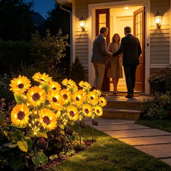 Solar Solros 1-pack - 6 gula LED Auto-On Vattentät Trädgård Gräsmatta Kvinnor Present Yellow 1 Pack