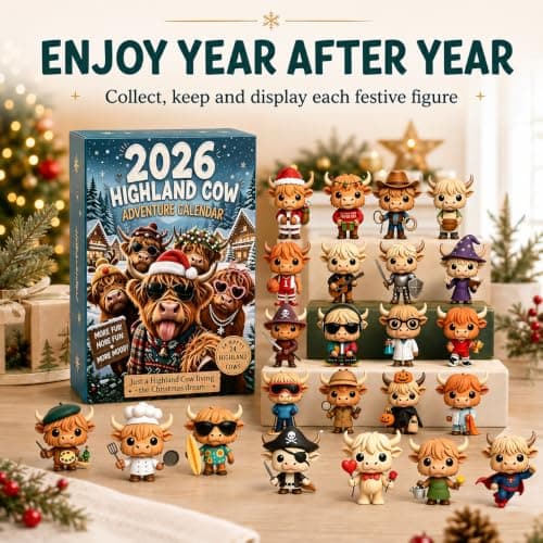 Højlandskvæg Julekalender 2026 S1 - 24 3D Minifigurer Style 2