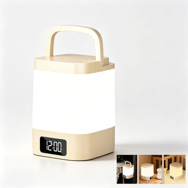 Bærbar Ur Natlampe - Genopladelig Sengebordslæselampe With remote control
