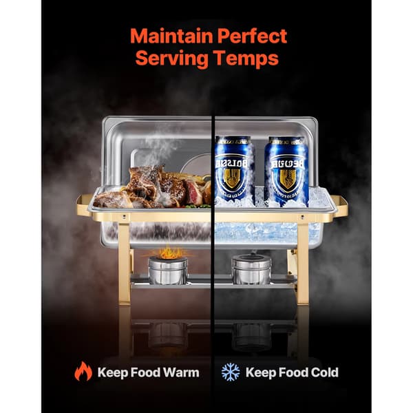 8Qt Buffévärmare i Rostfritt Stål 4-pack - Rektangulär Matvärmare för Catering 4 pcs
