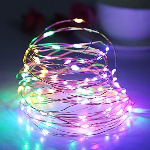 10M Uppladdningsbar LED-slinga 2-pack - Flerfärgad timer gnistrande för julbröllop Multicolor 2 PC-10 meters
