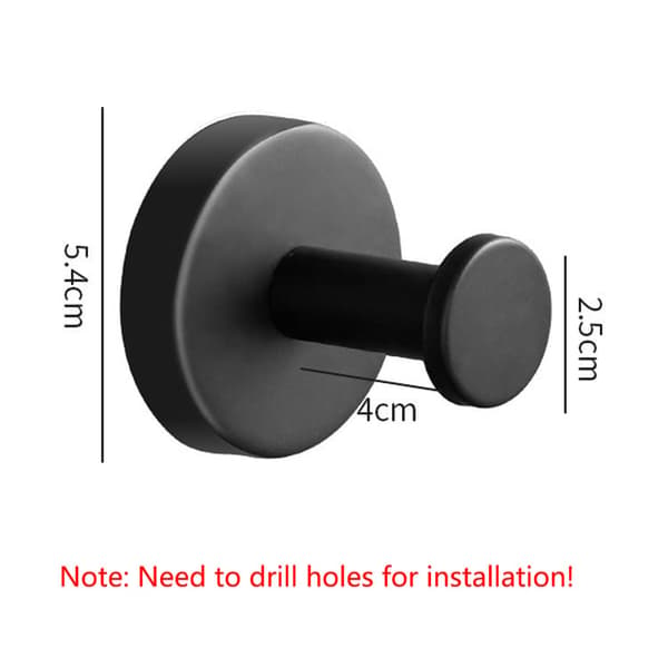2-pack Stainless Steel Wall Hooks, Coat Hook for Bathroom and Hallway, Drill Mounting
