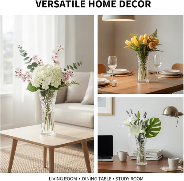 Kristallvas Solrosmotiv - Förtjockad Elegant Hem Bröllopsdekor B