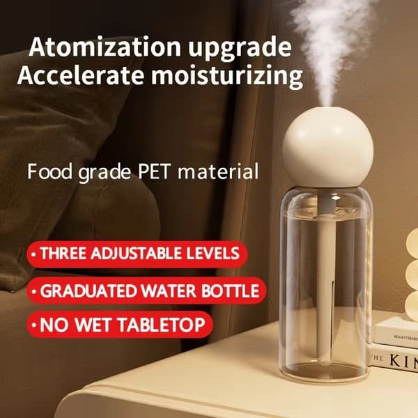 USB Humidifier with Dual Spray & Aroma – Large Capacity, Quiet Aroma Diffuser for Home & Office