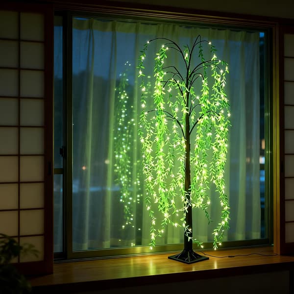 LED Willow Tree Floor Lamp with Luminous Branches, Warm White USB Lighting, 1.2/1.5/1.8 m, Decorative for Home and Party 1.2m