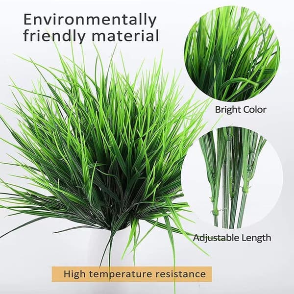 Artificial Grass 5-Pack, Decorative Plastic Plants for Garden and Balcony