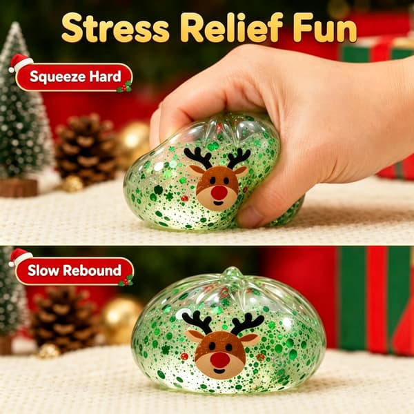 Jul Squishy Bun Set, Söta Maltos Klämleksaker, Stresslindrande Fidget Leksaks Presentförpackning red