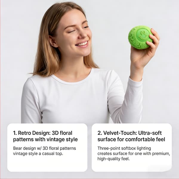 Fuzzy Smiley Face Squeeze Ball, Mjuk Gummi Stressavlastande Fidget Sensorisk Leksak för Vuxna blue