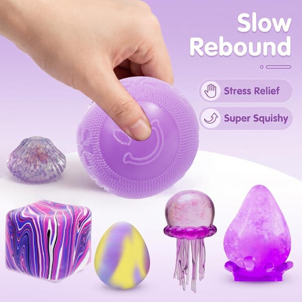 6 st Maltos Squishy Leksaks Blindlåda Set purple