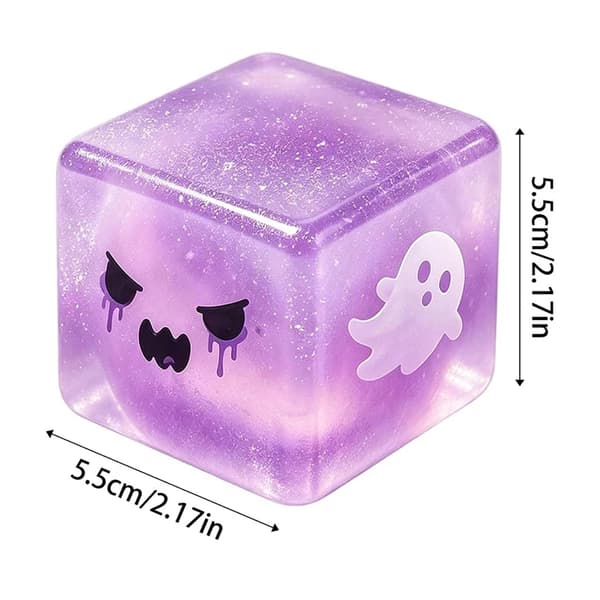 Spökkub Squishy Leksak, Halloween Transparent Långsam Återhämtning Dekompressionsblock style 4