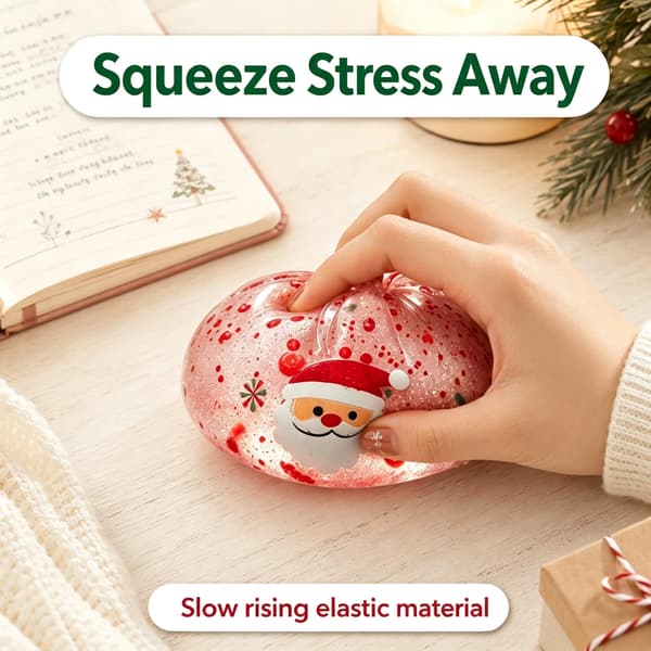 Jul Squishy Bun Set, Söta Maltos Klämleksaker, Stresslindrande Fidget Leksaks Presentförpackning red