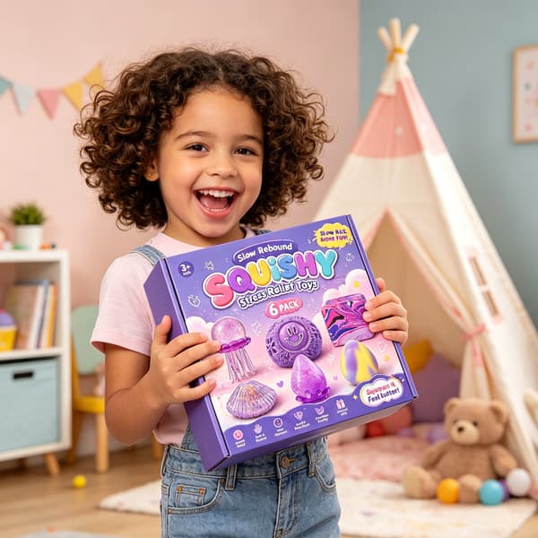 6 st Maltos Squishy Leksaks Blindlåda Set pink