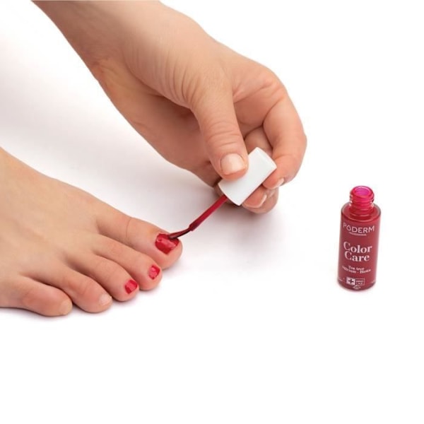 Nagellack - PODERM - Color Care N°797 - Röd Ros - Berikad med Tea Tree - 8ml - Schweizisk Tillverkning Röd Rosa