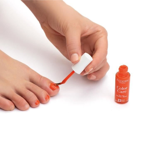 PODERM • MANGO nagellack berikat med Tea Tree, Silicon och Biotin • Schweiziskt tillverkat • Händer och fötter • Speciellt för skadade naglar Mango