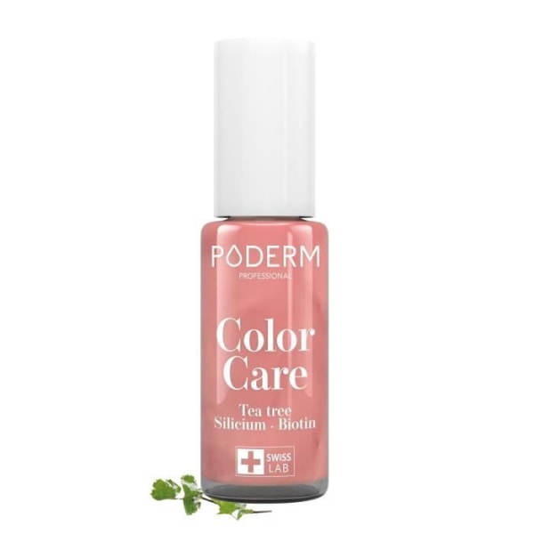 PODERM • BRILJANT ROSE GOLD nagellack berikat med Tea Tree, Silicon och Biotin • Schweiziskt tillverkat • Händer och fötter • Speciellt skadade naglar