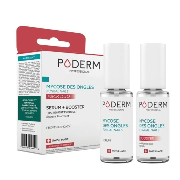 PODERM • Specialpaket för svår nagelsvamp • Set med 2 produkter • 100 % naturligt • Fot- och handvård • Schweiziskt tillverkat