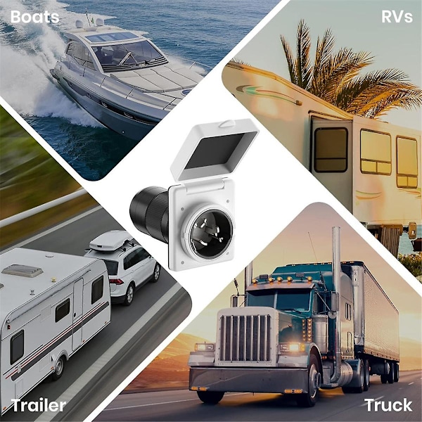 50A RV-pistokkeen kierrelukko-liitäntä, rantavirran liitäntäpistokke 125V/250V RV-virran liitäntäpiste veneille