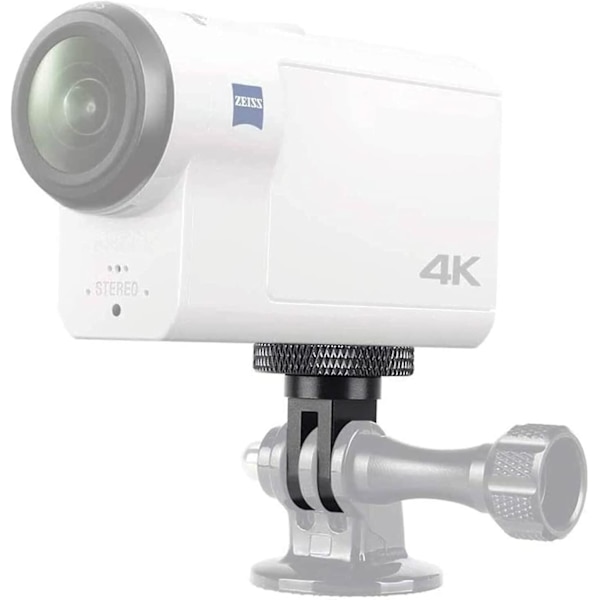 Kolmijalan sovitin kamerakiinnikkeelle, alumiininen sovitin kameroiden kiinnittämiseen GoPro-kiinnikkeisiin ja muihin action-kameroihin (2 kpl, musta)