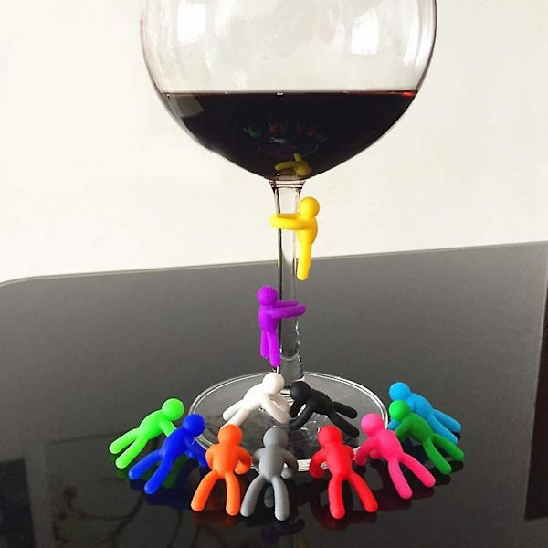 Bn-vinglas Markering 12 Glas Markeringer Vinglas Markering Kreativ Markering Glas Vinglas Markering Farverige Genanvendelige Vinglas Glas Markering Brugt Til At Identificere Udekorerede