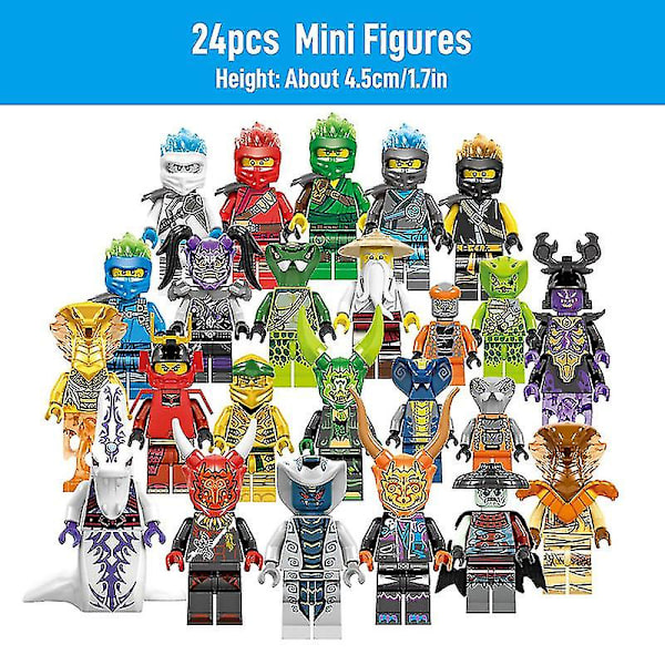 24 stk. Ninja Minifigurer Ninja Serie Mini Blokke Figurer Dukker Legetøjssæt Til Børn Børnegaver XC