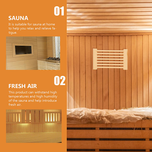 Luftventiler i trä för bastu, ångrum, ventilationspanel
