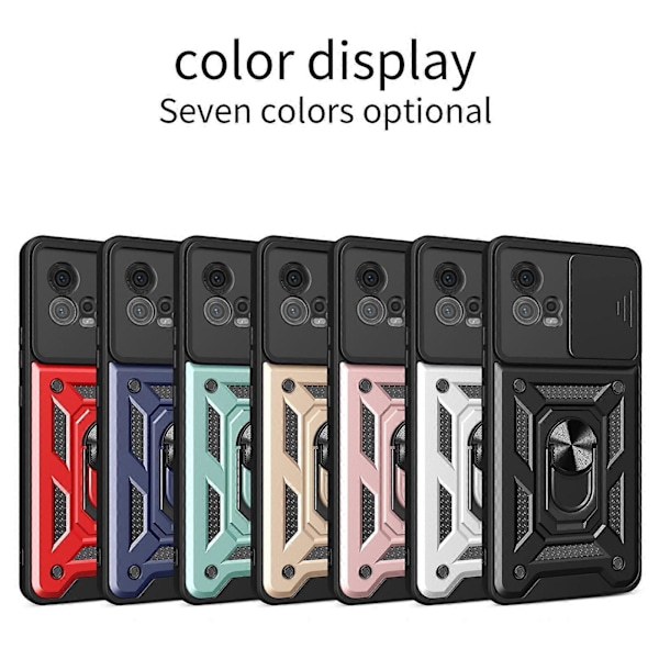 För Motorola Moto G72 Skjutbart Kameraskydd Design TPU+PC Telefonfodral