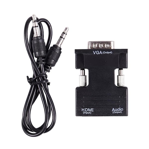 1080P HDMI Hunn til VGA Hane med Lydutgang Kabel Konverter Adapter