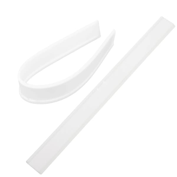 Gummiskraber Vandfjernelsesværktøj Rektangulær Form Holdbart Materiale Anti-ældning 25.00X2.20X0.20CM Hvid 2Stk