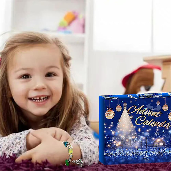 Armband Blind Box 24 Dagar Nedräkningskalendrar DIY Charm Armband Kit Julkalender Nedräkningskalender Barn Julgåva