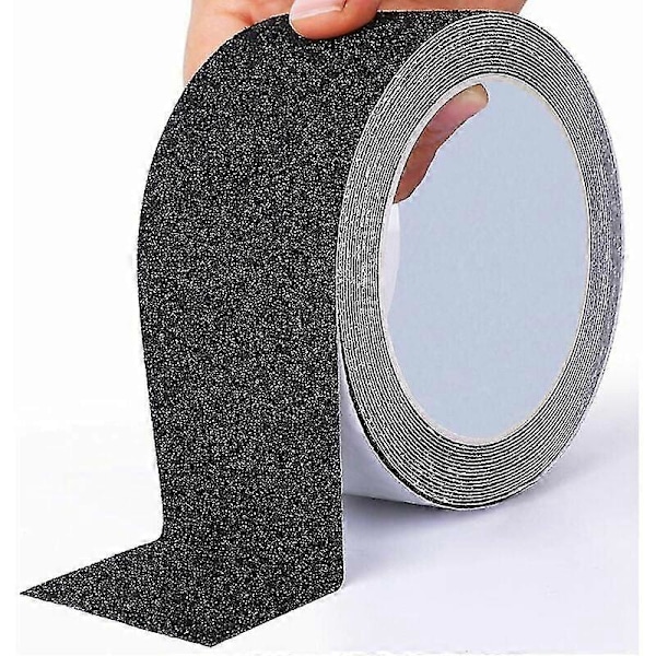 Sort udendørs skridsikker tape, 5cmx10m, skridsikker tape til trapper, skridsikker sikkerhedstape