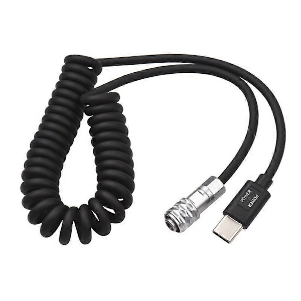 USB-C Strömförsörjningskabel Ersättning för Blackmagic Pocket Cinema Camera BMPCC 4K/6K till USB Typ-C Fjäderkabel