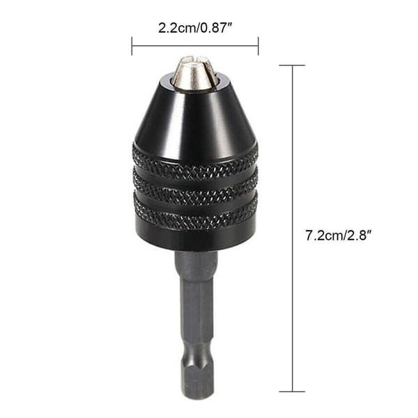 Mini nøglefri borepatron 0,3-6,5 mm med 1/4\" sekskantadapter