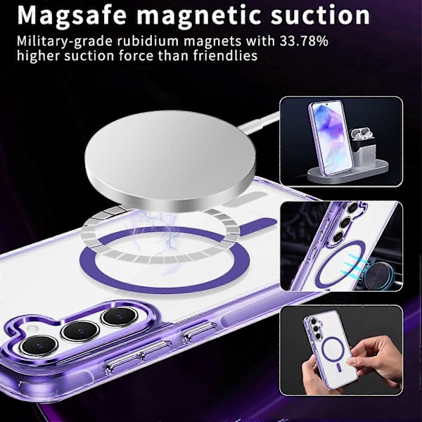 Skal för Samsung Galaxy A55 5G Kompatibelt med MagSafe TPU+PC Transparent Mobilskal