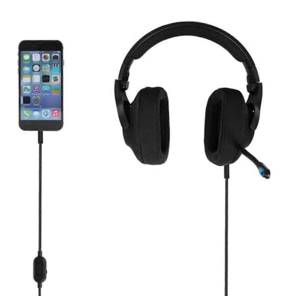 2M Udskiftningslydkabel til Logitech GPRO X, Hovedtelefoner Sort
