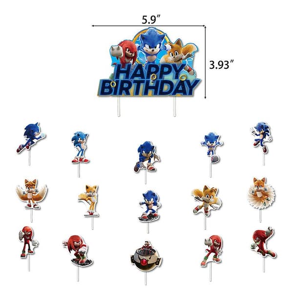 Sonic Fødselsdagstema Party Dekorationssæt