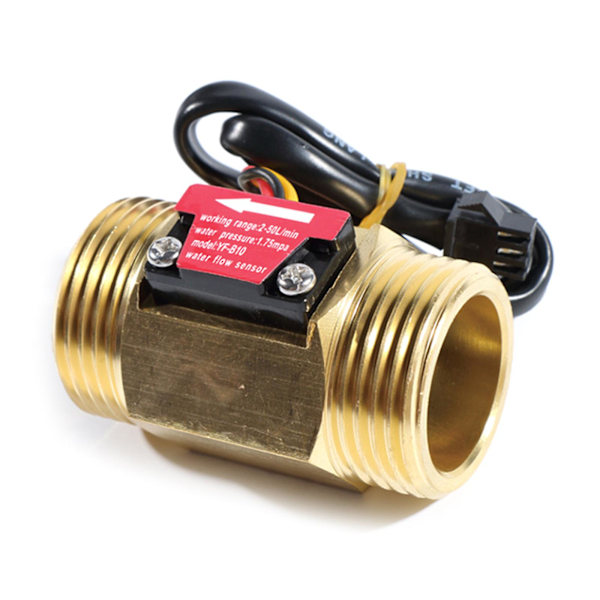 1-tums Small Water Flow Switch Mässing Vattensensor Hall Flödesmätare DC3.524V