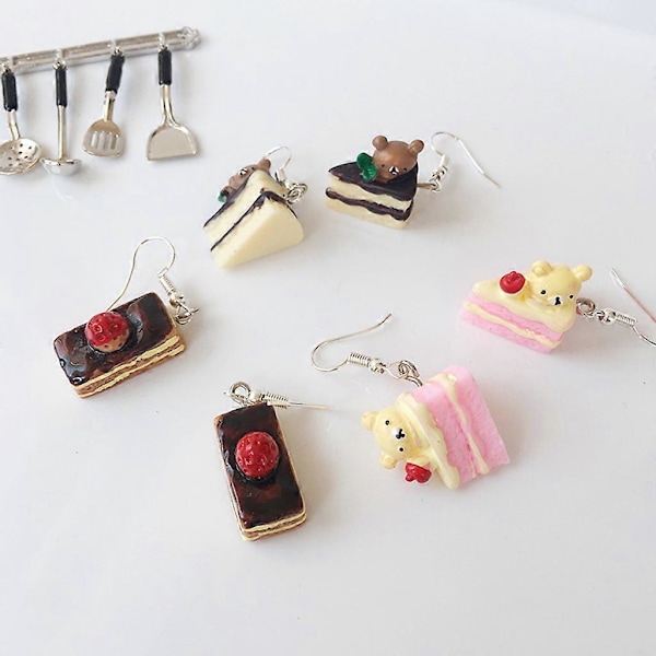 1 Par Kreative Søde Mini Donut Kage Øreringe Minimalisme Tegneserie Design Kvindelige Øre Kroge Danglers Smykker Gave