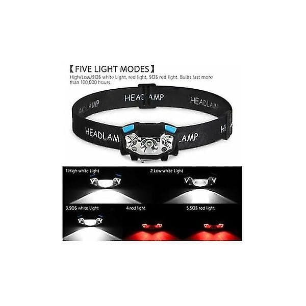 LED-hodelykt, 5000 Lumen LED-lys, Vanntett og Oppladbar
