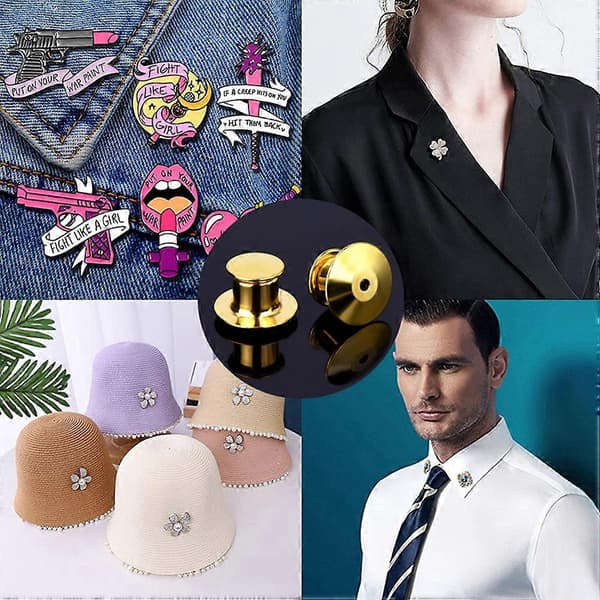 84 stk. Gummibelagte Kobber Pins Tilbage Lapel Pin Tilbage Pin Sikkerhed Tilbage Flad Rund Pin Spænde