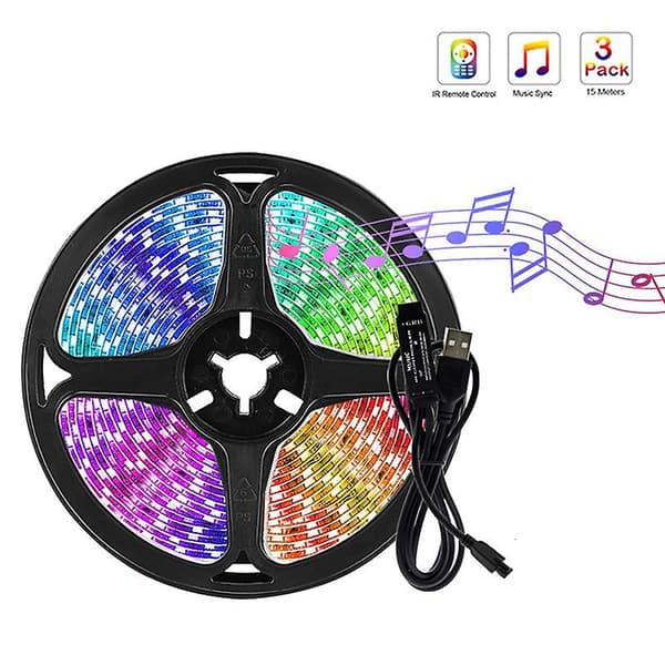 LED-remsa 5050 RGB Vattentät LED-belysning 5 Meter Bluetooth App-kontroll för hem och utomhusdekoration