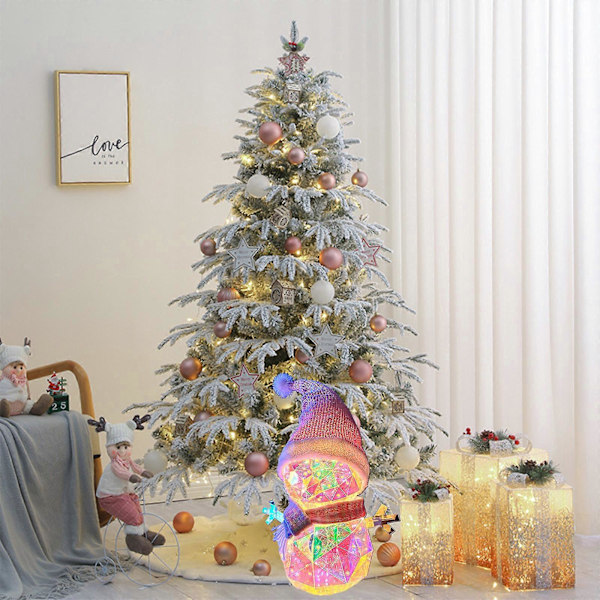 Julgransbelysning med snögubbe från Nightmare Before Christmas, USB-ljuskedja med färgglada lysande dekorationer, lämplig för gräsmatta, innergård,